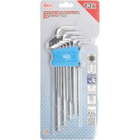 BGS Winkelschlüssel-Satz | extra lang | Zollgrößen | Innensechskant/Innensechskant mit Kugelkopf 0.05" - 3/8" | 13-tlg.