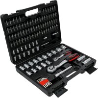 BGS Steckschlüssel-Satz Wellenprofil | Antrieb 6,3 mm (1/4") / 12,5 mm (1/2") | 115-tlg.
