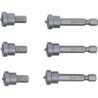 BGS DIY Bit-Satz mit Tiefenstopp | für Gipskartonplatten | Antrieb Außensechskant 6,3 mm (1/4") | Kreuzschlitz PH2 | 6-tlg.