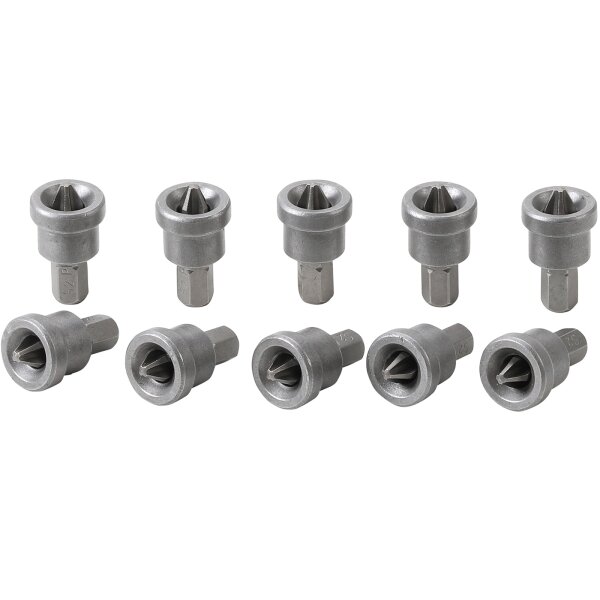 BGS DIY Bit-Satz mit Tiefenstopp | für Gipskartonplatten | Antrieb Außensechskant 6,3 mm (1/4") | Kreuzschlitz PH2 | 10-tlg.