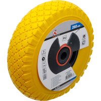 Rad für Sackkarren/Bollerwagen | PU, gelb/schwarz | 260 mm