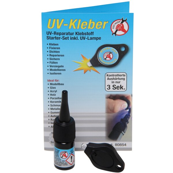 BGS DIY UV-Kleber inkl. UV-Lampe | Flasche 3 g
