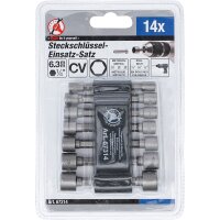 BGS Steckschlüssel-Bit-Satz | Antrieb Außensechskant 6,3 mm (1/4") | metrisch + Zoll | 14-tlg.