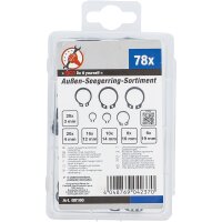BGS DIY Außen-Seegerring-Sortiment (Sprengringe) | Ø 8 - 19 mm | 78-tlg.