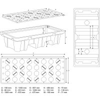 BGS DIY Öl-Auffangwanne  mit Gitterrost für 2 x 200 l Fässer