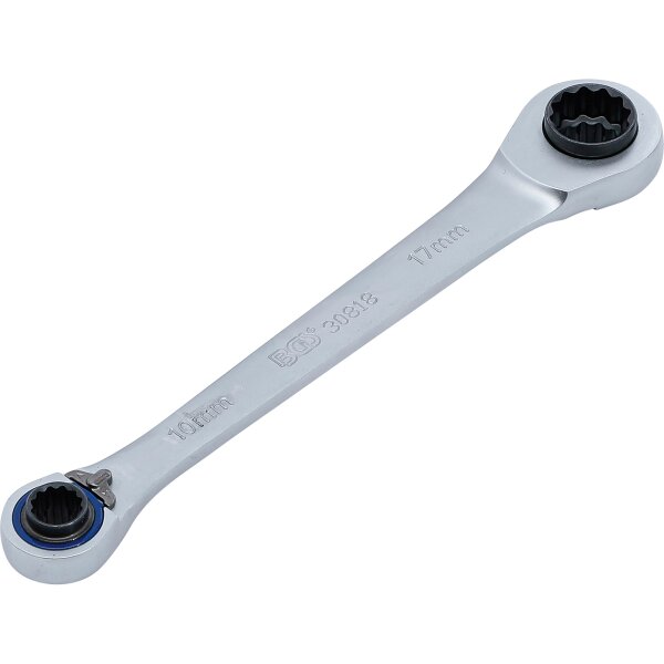 Ratschen-Ringschlüssel "4 in 1" SW 10 x 12, 14 x 17 mm