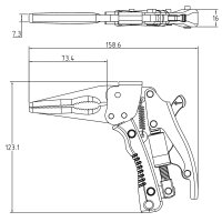 BGS Langbeck-Gripzange mit Pistolengriff 170mm