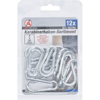 BGS DIY Karabinerhaken-Sortiment | 50 x 5 mm | 12-tlg.
