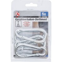 BGS DIY Karabinerhaken-Sortiment | 80 x 8 mm | 5-tlg.