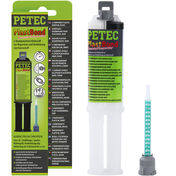 PETEC PlastBond Kunststoffreparatur schwarz, 24 ml