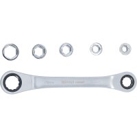 BGS DIY Ratschen-Ringschlüssel mit Adaptersatz | SW 8 - 19 mm | 6-tlg.