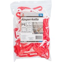 BGS DIY Absperrkette | Rot-Weiß | Kunststoff | 5 m