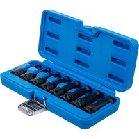 BGS Kraft-Bit-Einsatz-Satz | Länge 75 mm | Antrieb Innenvierkant 12,5 mm (1/2") | Innensechskant mit Kugelkopf 6 - 19 mm | 8-tlg.