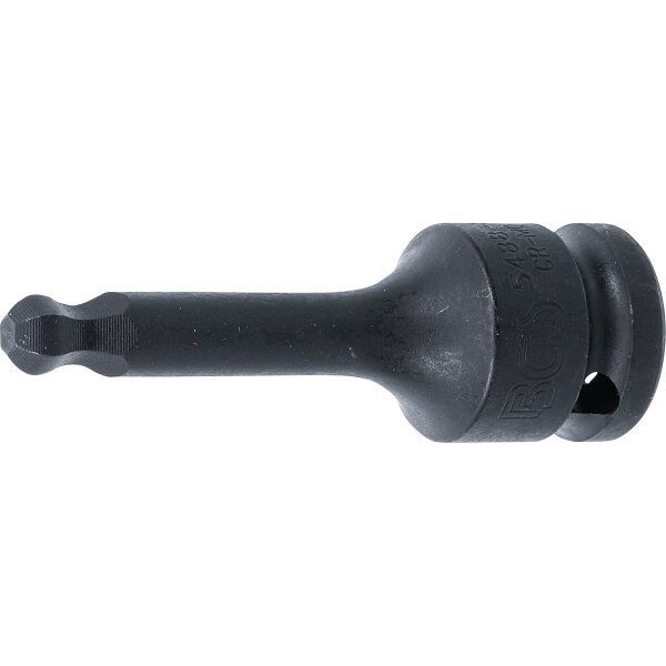 BGS Kraft-Bit-Einsatz | Länge 75 mm | Antrieb Innenvierkant 12,5 mm (1/2") | Innensechskant mit Kugelkopf 8 mm