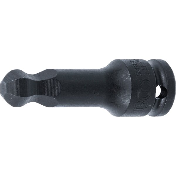 BGS Kraft-Bit-Einsatz | Länge 75 mm | Antrieb Innenvierkant 12,5 mm (1/2") | Innensechskant mit Kugelkopf 14 mm