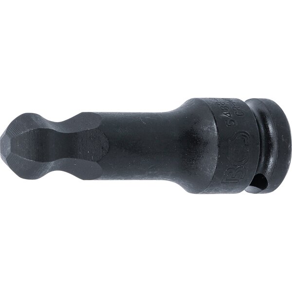 BGS Kraft-Bit-Einsatz | Länge 75 mm | Antrieb Innenvierkant 12,5 mm (1/2") | Innensechskant mit Kugelkopf 15 mm