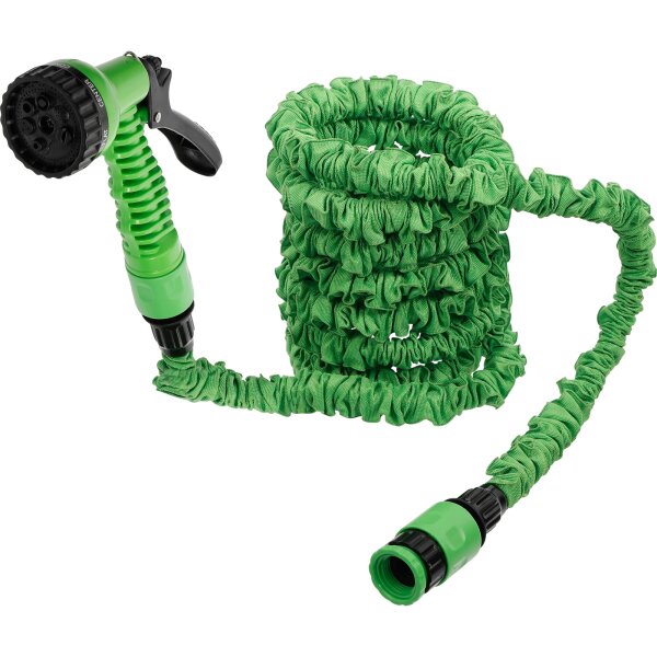 BGS Wasserschlauch | Textil | flexibel | mit Garten-Handbrause mit 7 Funktionen | 3 - 10 m