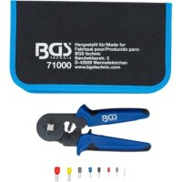 BGS Crimpzange für Aderendhülsen 0,25 - 10 mm² | mit Aderendhülsen-Sortiment 0,5 - 10 mm²