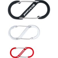 BGS DIY Karabinerhaken-Sortiment mit Doppelöffnung | Aluminium | 3-tlg.