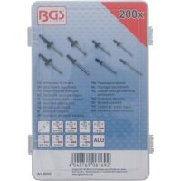 BGS Blindnieten-Sortiment | Aluminium | Ø 3,2 - 4,8 mm | 200-tlg.