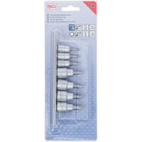 BGS Schraubenausdreher-Bit-Einsatz-Satz | Antrieb Innenvierkant 6,3 mm (1/4") / 10 mm (3/8") | für defektes T-Profil (für Torx) | T10 - T40 | 7-tlg.