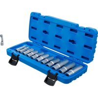 BGS Spezial-Steckschlüssel-Einsatz-Satz, geschlitzt | Antrieb Innenvierkant 10 mm (3/8") | SW 5 - 19 mm | 12-tlg.