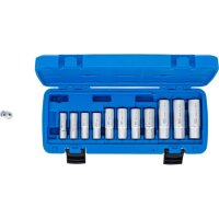 BGS Spezial-Steckschlüssel-Einsatz-Satz, geschlitzt | Antrieb Innenvierkant 10 mm (3/8") | SW 5 - 19 mm | 12-tlg.