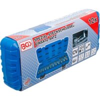 BGS Spezial-Steckschlüssel-Einsatz-Satz, geschlitzt | Antrieb Innenvierkant 10 mm (3/8") | SW 5 - 19 mm | 12-tlg.