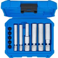 BGS Glüh- und Zündkerzen-Gelenk-Einsatz-Satz | Antrieb Innenvierkant 6,3 mm (1/4") / 10 mm (3/8") | SW 8 - 9 - 10 - 12 - 14 - 16 mm | 11-tlg.