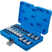 BGS Bit-Einsatz-Satz | Antrieb Innenvierkant 6,3 mm (1/4") / 12,5 mm (1/2") | T-Profil (für Torx) | 18-tlg.
