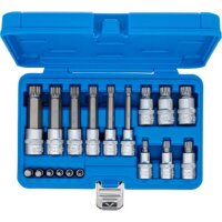 BGS Bit-Einsatz-Satz | Antrieb Innenvierkant 6,3 mm (1/4") / 12,5 mm (1/2") | Innenvielzahn (für XZN) | 18-tlg.