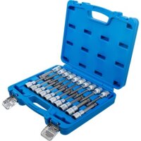BGS Bit-Einsatz-Satz | Antrieb Innenvierkant 12,5 mm (1/2") | Innensechskant, T-Profil (für Torx), Innenvielzahn (für XZN) mit Kugelkopf | 20-tlg.