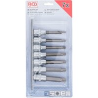 BGS Bit-Einsatz-Satz | Antrieb Innenvierkant 12,5 mm (1/2") | Innenvielzahn (für XZN) M5 - M14 | 7-tlg.