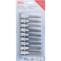 BGS Bit-Einsatz-Satz | Antrieb Innenvierkant 12,5 mm (1/2") | T-Profil (für Torx) | 9-tlg.
