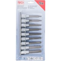BGS Bit-Einsatz-Satz | Antrieb Innenvierkant 12,5 mm (1/2") | T-Profil (für Torx) mit Bohrung | 9-tlg.