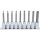 BGS Bit-Einsatz-Satz | Antrieb Innenvierkant 12,5 mm (1/2") | T-Profil (für Torx) mit Bohrung | 9-tlg.