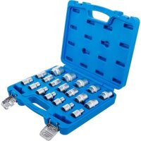 BGS Steckschlüssel-Einsatz-Satz, Sechskant | Antrieb Innenvierkant 12,5 mm (1/2") | SW 8 - 32 mm | 19-tlg.