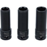 BGS Kraft-Spezial-Steckschlüssel-Einsatz-Satz | Antrieb Innenvierkant 12,5 mm (1/2") | SW 17 / 19 / 21 mm | 3-tlg.