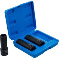 BGS Kraft-Spezial-Steckschlüssel-Einsatz-Satz | Antrieb Innenvierkant 12,5 mm (1/2") | SW 17 / 19 / 21 mm | 3-tlg.