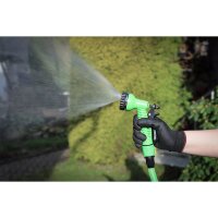BGS DIY Wasserschlauch | Textil | flexibel | mit Garten-Handbrause mit 7 Funktionen | 7,5 - 22 m