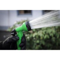 BGS DIY Wasserschlauch | Textil | flexibel | mit Garten-Handbrause mit 7 Funktionen | 7,5 - 22 m