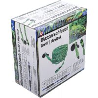 BGS DIY Wasserschlauch | Textil | flexibel | mit Garten-Handbrause mit 7 Funktionen | 7,5 - 22 m