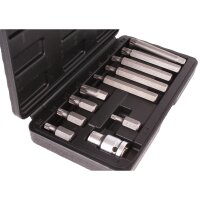 BGS DIY Bit-Satz | Antrieb Außensechskant 10 mm (3/8") | Innenvielzahn (für XZN) | 11-tlg.