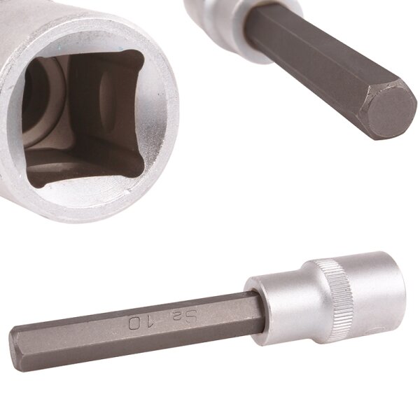 BGS Bit-Einsatz | Länge 100mm | Antrieb Innenvierkant 12,5 mm (1/2") | Innensechskant 10 mm