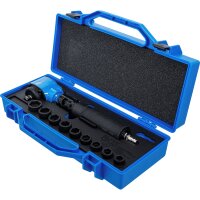BGS Druckluft-Schlagschrauber | abgewinkelt & Kraft-Steckschlüssel-Satz | 12,5 mm (1/2") | 650 Nm | 10-tlg.