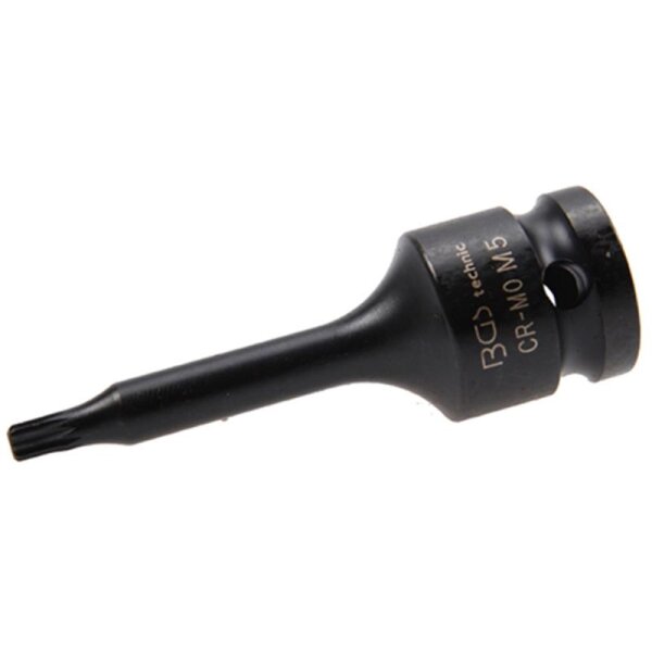 BGS Kraft-Bit-Einsatz | Antrieb Innenvierkant 12,5 mm (1/2") | Innenvielzahn (für XZN) M5