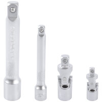 TECPO Drehmomentschlüssel-Set 32-tlg. 1/4" 3/8" 1/2" mit Bits, Stecknüssen und Zubehör für 5–200 Nm