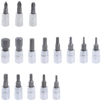 TECPO Drehmomentschlüssel-Set 32-tlg. 1/4" 3/8" 1/2" mit Bits, Stecknüssen und Zubehör für 5–200 Nm