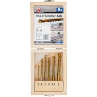BGS DIY HSS-Fräsbohrer-Satz | titan-nitriert | 3 - 8 mm | 6-tlg.