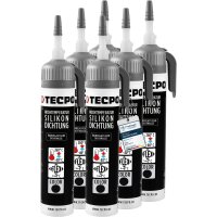 6x TECPO Hochtemperatur Silikon Dichtung HSD 30 schwarz, 200 ml